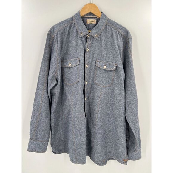 Jeremiah Men Size XXL Vintage Workwear Chambray Button Down Long Sleeve Shirt - Picture 1 of 13
